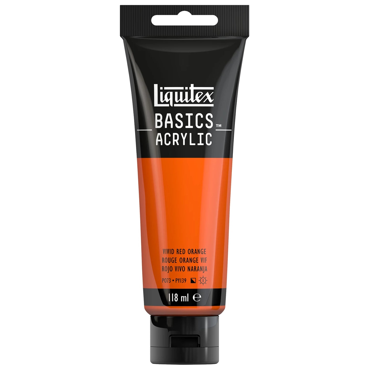 LQX BASICS COLORE ACRILICO TUBO DA 118 ML ARANCIONE ROSSO VIBRANTE