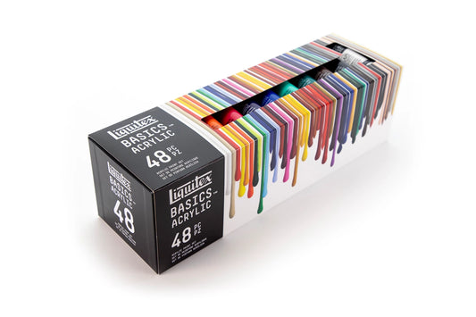 SET DI COLORI ACRILICI LQX BASICS 48 TUBI DA 22 ML