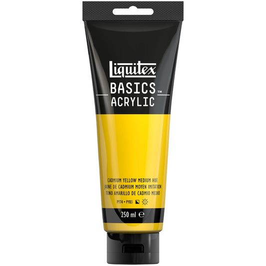 LQX BASICS COLORE ACRILICO TUBO DA 250 ML GIALLO CADMIO TONALITÀ MEDIA