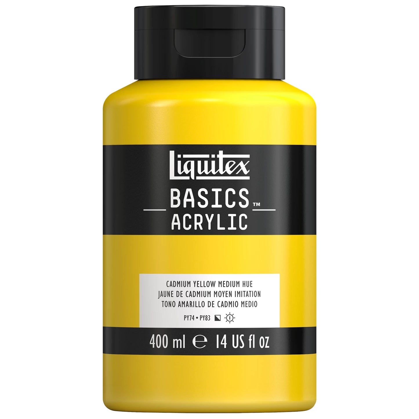 LQX BASICS COLORE ACRILICO FLACONE DA 400 ML GIALLO CADMIO COLORE MEDIO