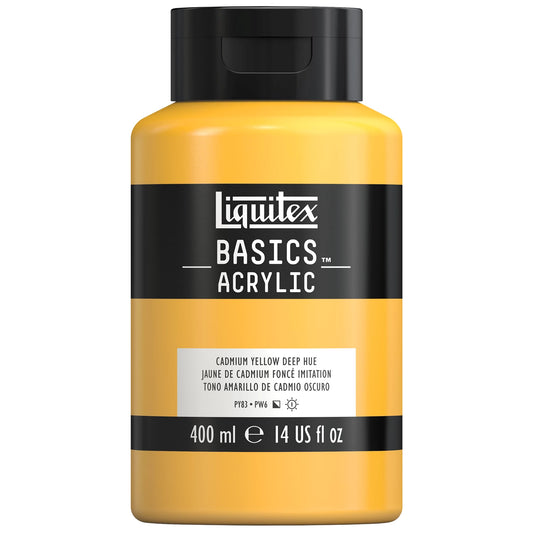 LQX BASICS COLORE ACRILICO FLACONE DA 400 ML GIALLO CADMIO COLORE SCURO