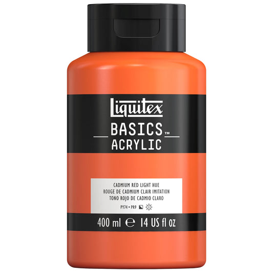 LQX BASICS COLORE ACRILICO FLACONE DA 400 ML COLORE ROSSO CADMIO CHIARO
