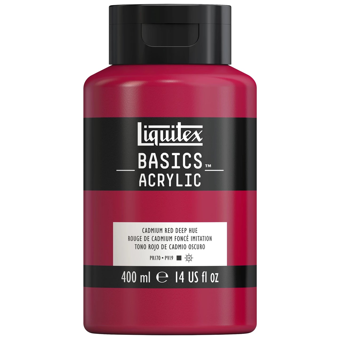 LQX BASICS COLORE ACRILICO FLACONE DA 400 ML COLORE ROSSO CADMIO SCURO