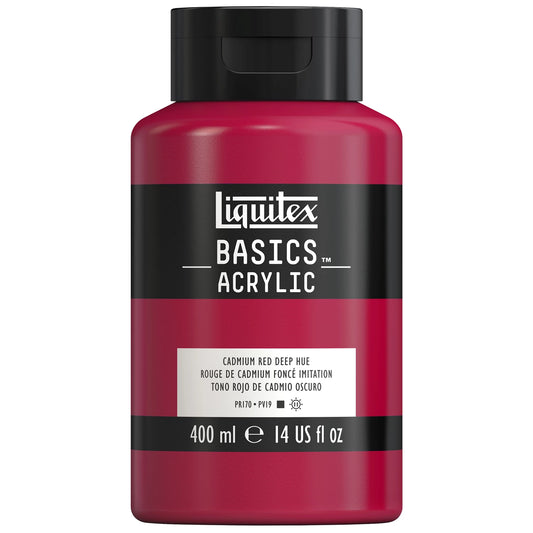 LQX BASICS COLORE ACRILICO FLACONE DA 400 ML COLORE ROSSO CADMIO SCURO