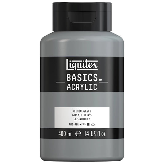 LQX BASICS COLORE ACRILICO FLACONE DA 400 ML GRIGIO NEUTRO N. 5