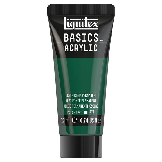 LQX BASICS COLORE ACRILICO TUBO DA 22 ML VERDE SCURO PERMANENTE