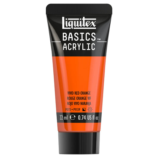 LQX BASICS COLORE ACRILICO TUBO DA 22 ML ARANCIONE ROSSO LUMINOSO