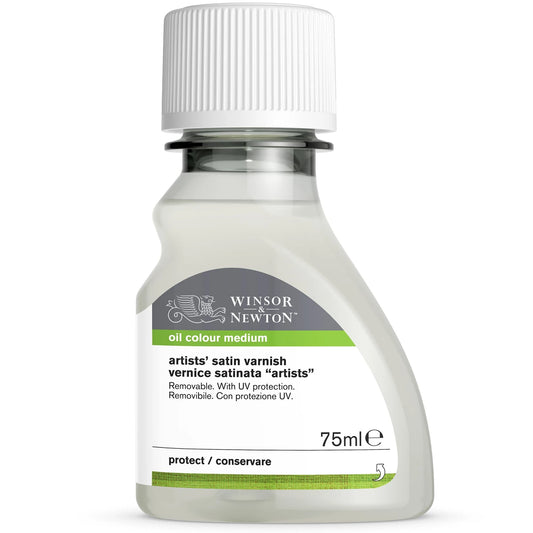 VERNIS SATINÉ POUR PEINTURE À L'HUILE W&N, FLACON DE 75 ML