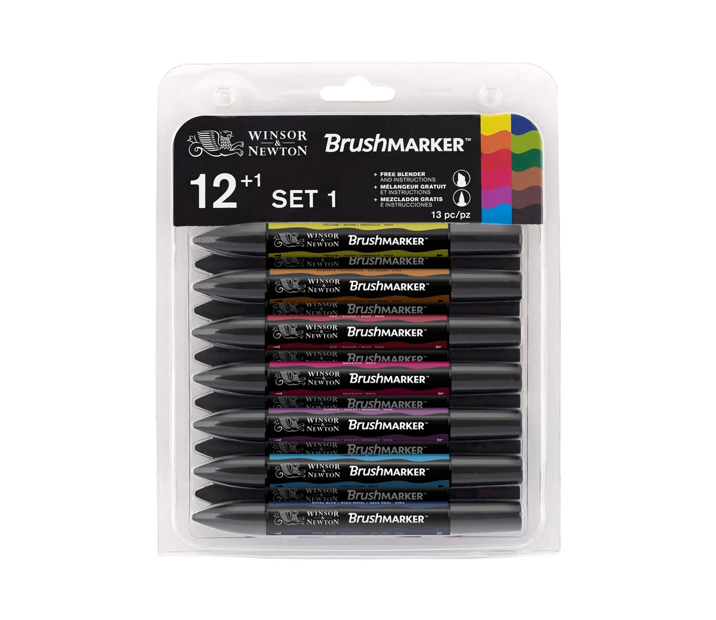 W&N PROMARKER BRUSH 12+1 COFFRET TEINTES VIBRANTES