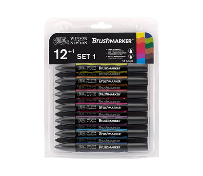 W&N PROMARKER BRUSH 12+1 COFFRET TEINTES VIBRANTES