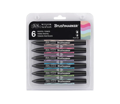 W&N PROMARKER BRUSH SET DE 6 PIÈCES TEINTES PASTEL