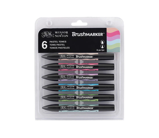 W&N PROMARKER BRUSH SET DE 6 PIÈCES TEINTES PASTEL