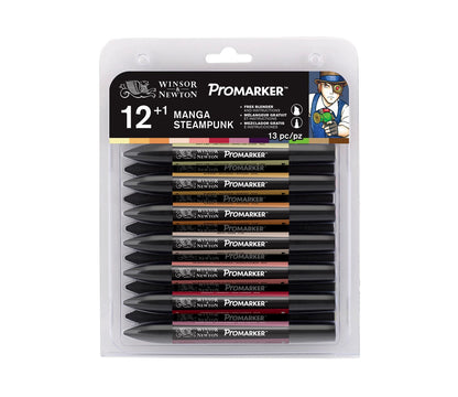 COFFRET W&N PROMARKER 12+1 MANGA STEAMPUNK