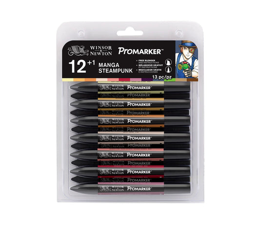 SET W&N PROMARKER 12+1 MANGA STEAMPUNK