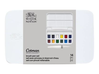 WINSOR&NEWTON - SET MIT 12 HALBEN NÄPFCHEN FÜR W&N COTMAN AQUARELLFARBEN. -