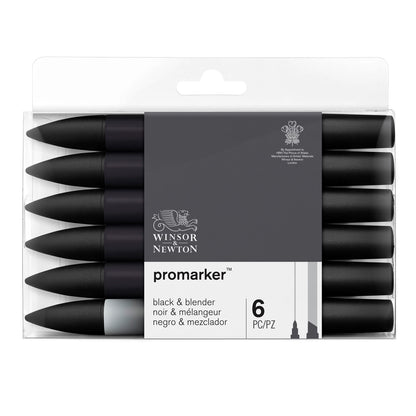 W&N PROMARKER SET DE 6 PIÈCES 5 NOIRS + BLENDER
