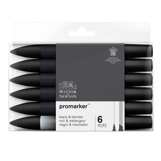 W&N PROMARKER SET DE 6 PIÈCES 5 NOIRS + BLENDER