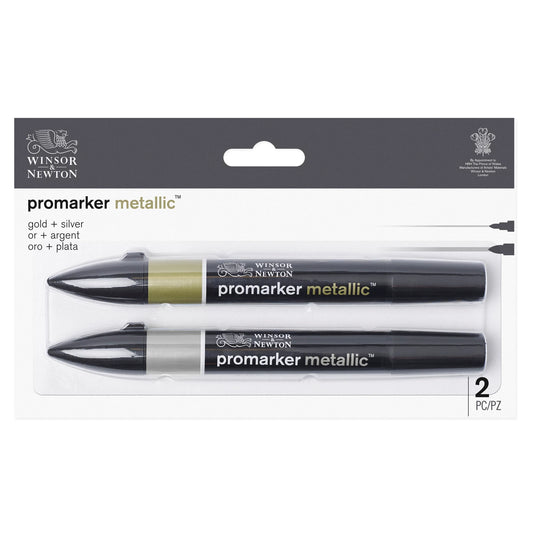 W&N PROMARKER METALLIC TWIN PACK OR ET ARGENT