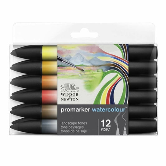W&N PROMARKER AQUARELLE COFFRET DE 12 PAYSAGES