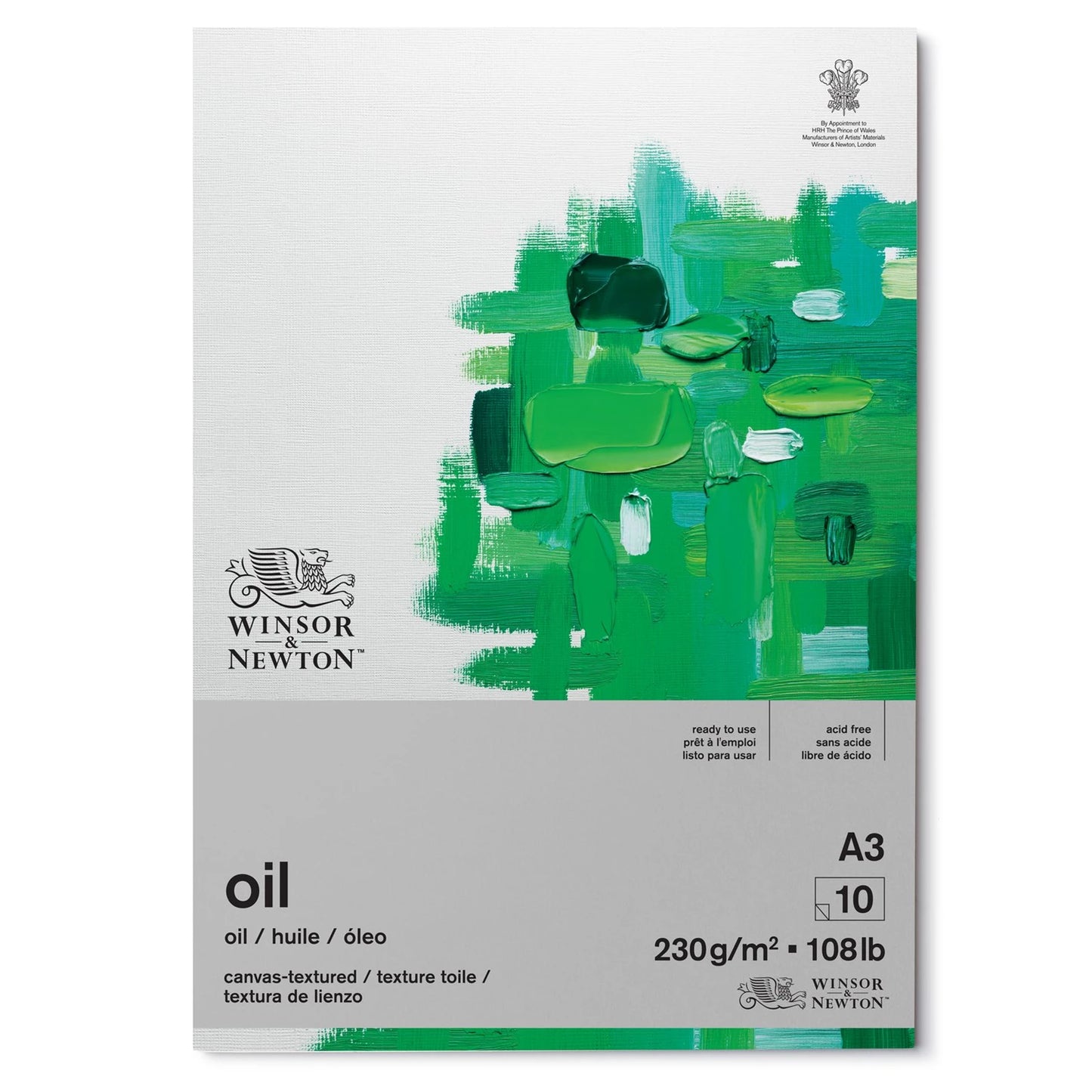 BLOC DE PAPIER HUILE W&N, 10 FEUILLES, 230 G/M², DIN A3