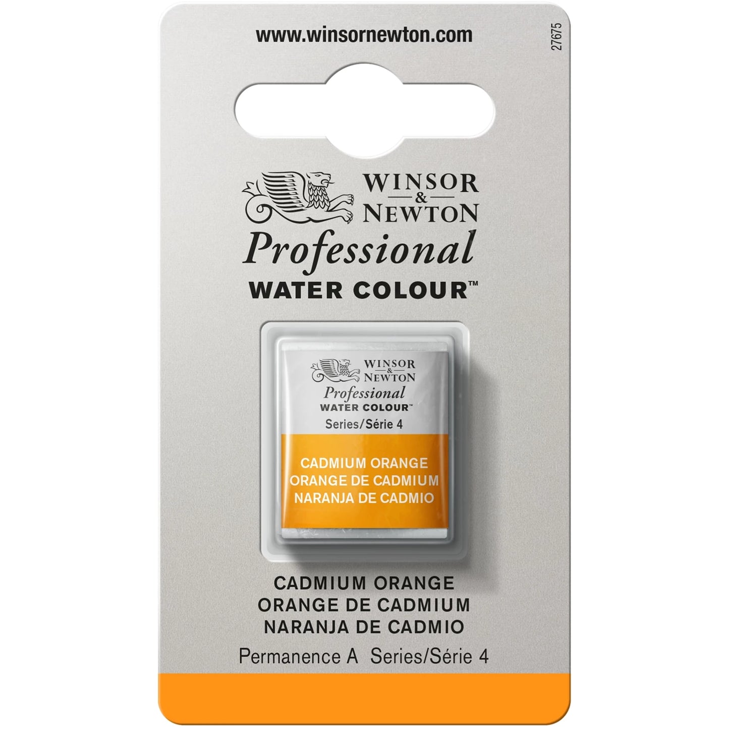 W&N AQUARELLE PROF. 1/2 GODET ORANGE DE CADMIUM
