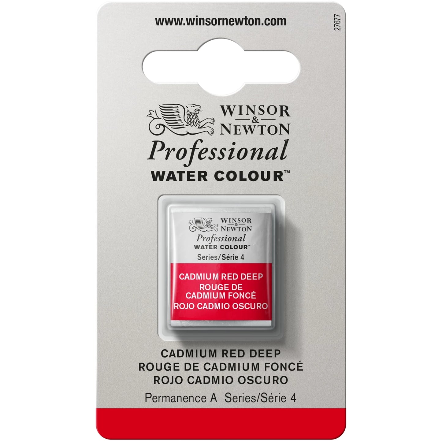 AQUARELLE W&N PROF. 1/2 GODET ROUGE CADMIUM FONCÉ