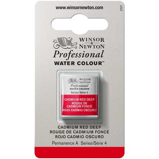 AQUARELLE W&N PROF. 1/2 GODET ROUGE CADMIUM FONCÉ