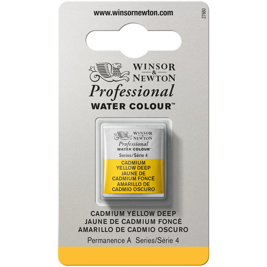 AQUARELLE W&N PROFESSIONNELLE 1/2 GODET JAUNE CADMIUM FONCÉ