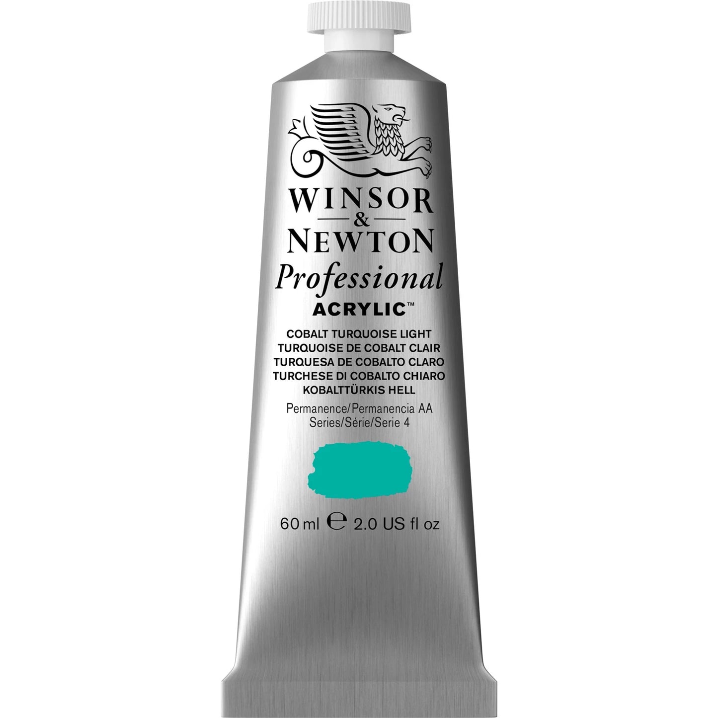 W&N PROF. COULEUR ACRYLIQUE TUBE 60ML COBALT TURQUOISE CLAIR
