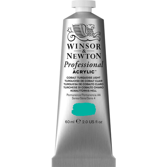 W&N PROF. COULEUR ACRYLIQUE TUBE 60ML COBALT TURQUOISE CLAIR