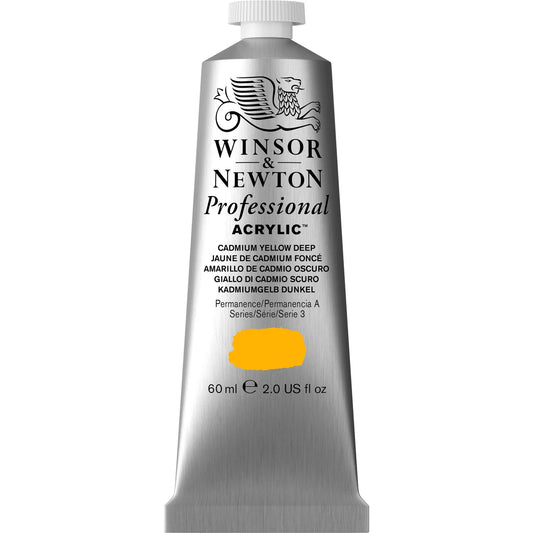 W&N PROF. COULEUR ACRYLIQUE TUBE 60ML JAUNE CADMIUM FONCÉ
