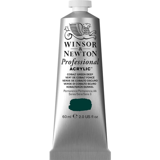 W&N PROF. COULEUR ACRYLIQUE TUBE 60ML VERT COBALT FONCÉ