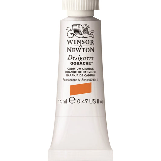 W&N DESIGNERS GOUACHE TUBE 14ML ORANGE DE CADMIUM