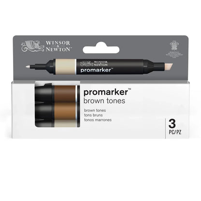 W&N PROMARKER SET 3 PIÈCES TEINTES MARRON