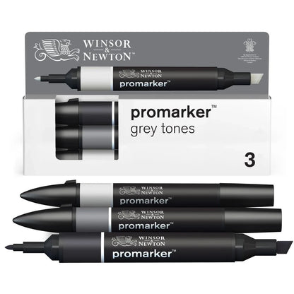 W&N PROMARKER SET 3 PIÈCES NUANCES DE GRIS