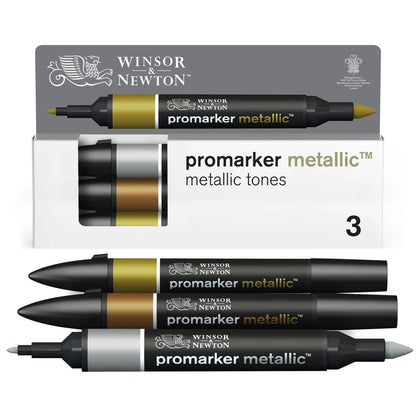 W&N PROMARKER SET DE 3 MÉTALLISÉS