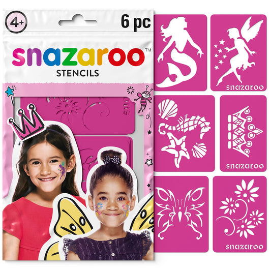 SNAZAROO 6 SCHMINKSCHABLONEN FÜR MÄDCHEN