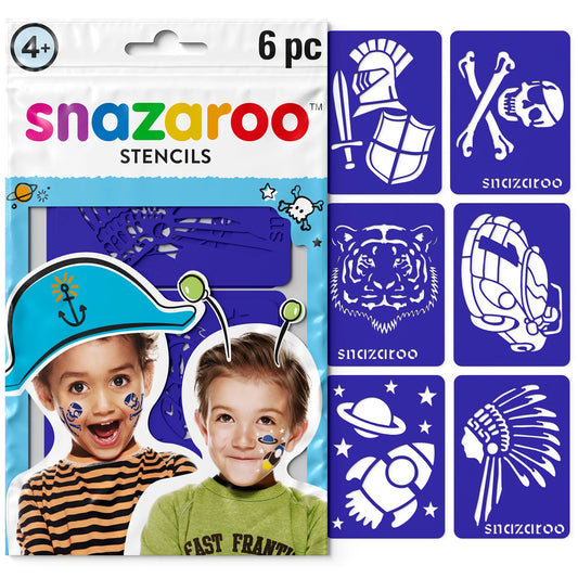 SNAZAROO 6 SCHABLONEN FÜR JUNGEN-MAKE-UP