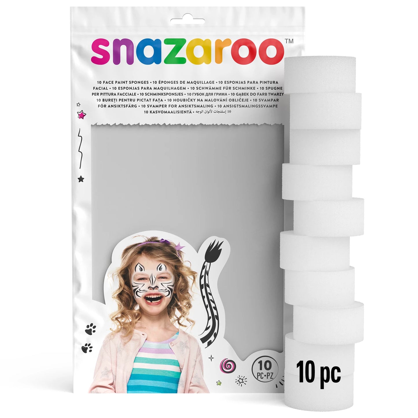 SNAZAROO SET DE 10 ÉPONGES DE MAQUILLAGE