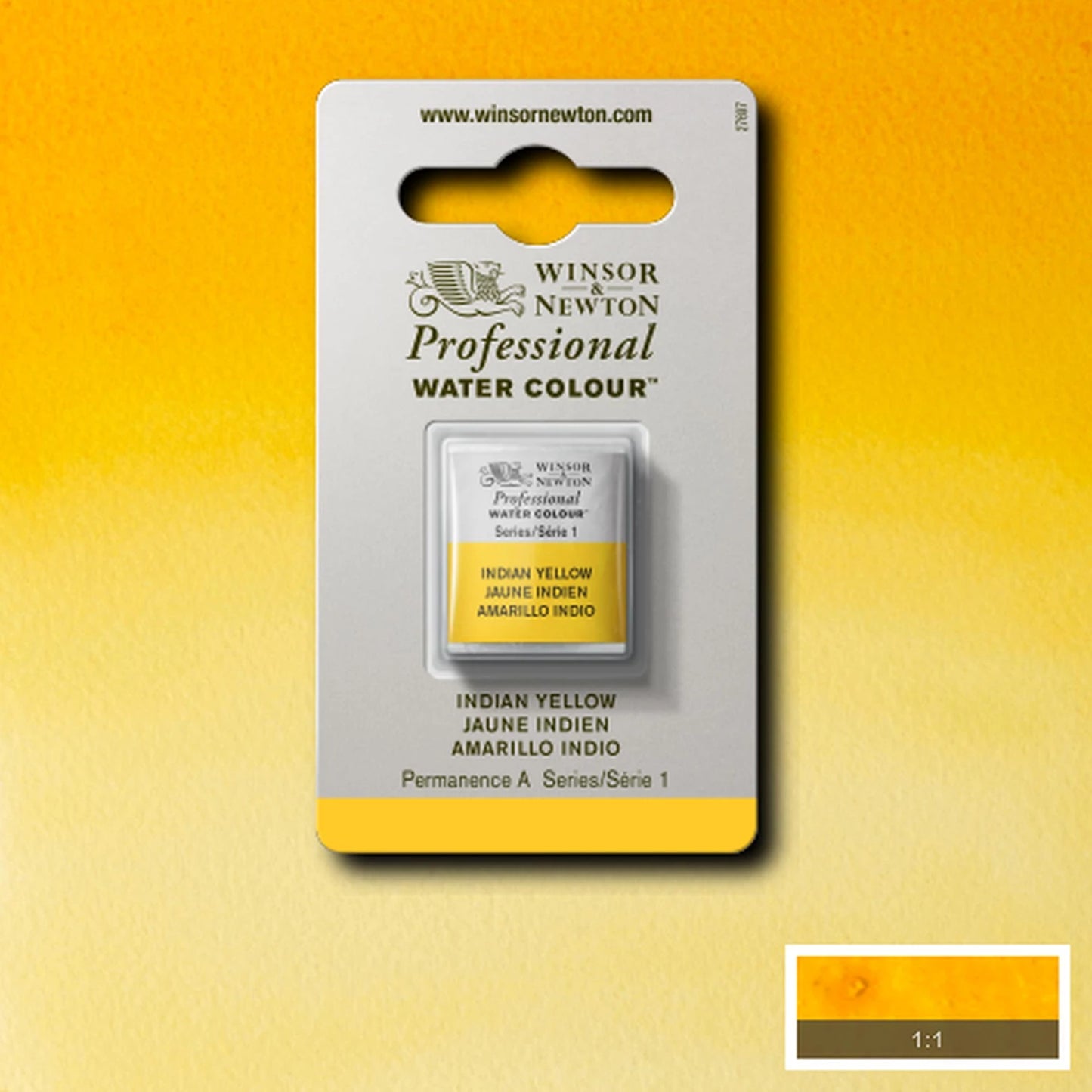 AQUARELLE W&N PROF. 1/2 GODET JAUNE INDIEN