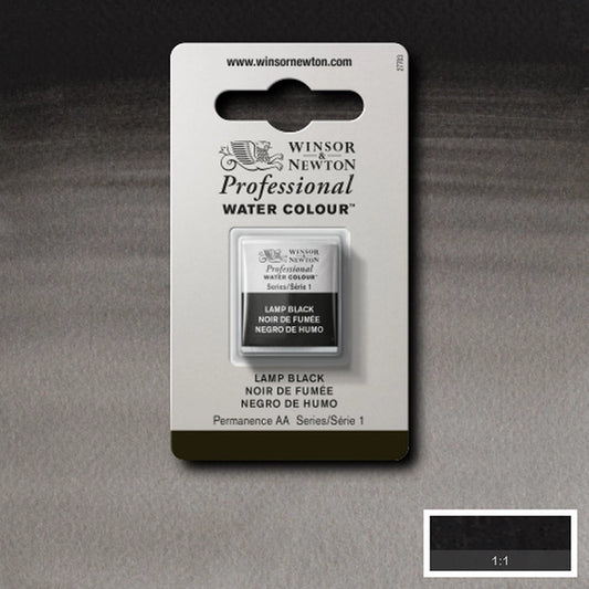 Aquarelle professionnelle W&N, demi-godet, Noir de bougie
