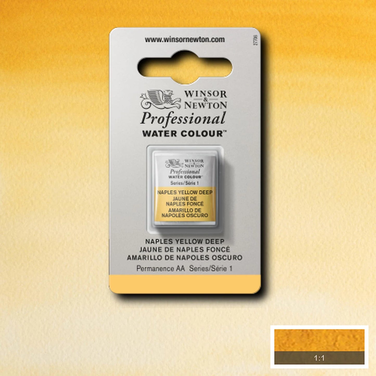 Aquarelle PRO W&N 1/2 GODET JAUNE DE NAPLES FONCÉ
