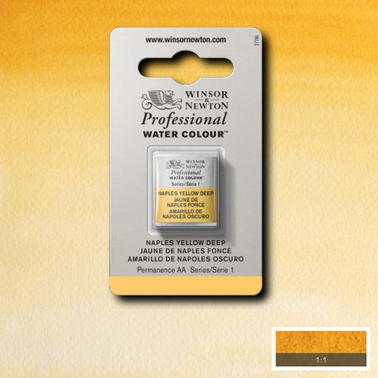 Aquarelle PRO W&N 1/2 GODET JAUNE DE NAPLES FONCÉ