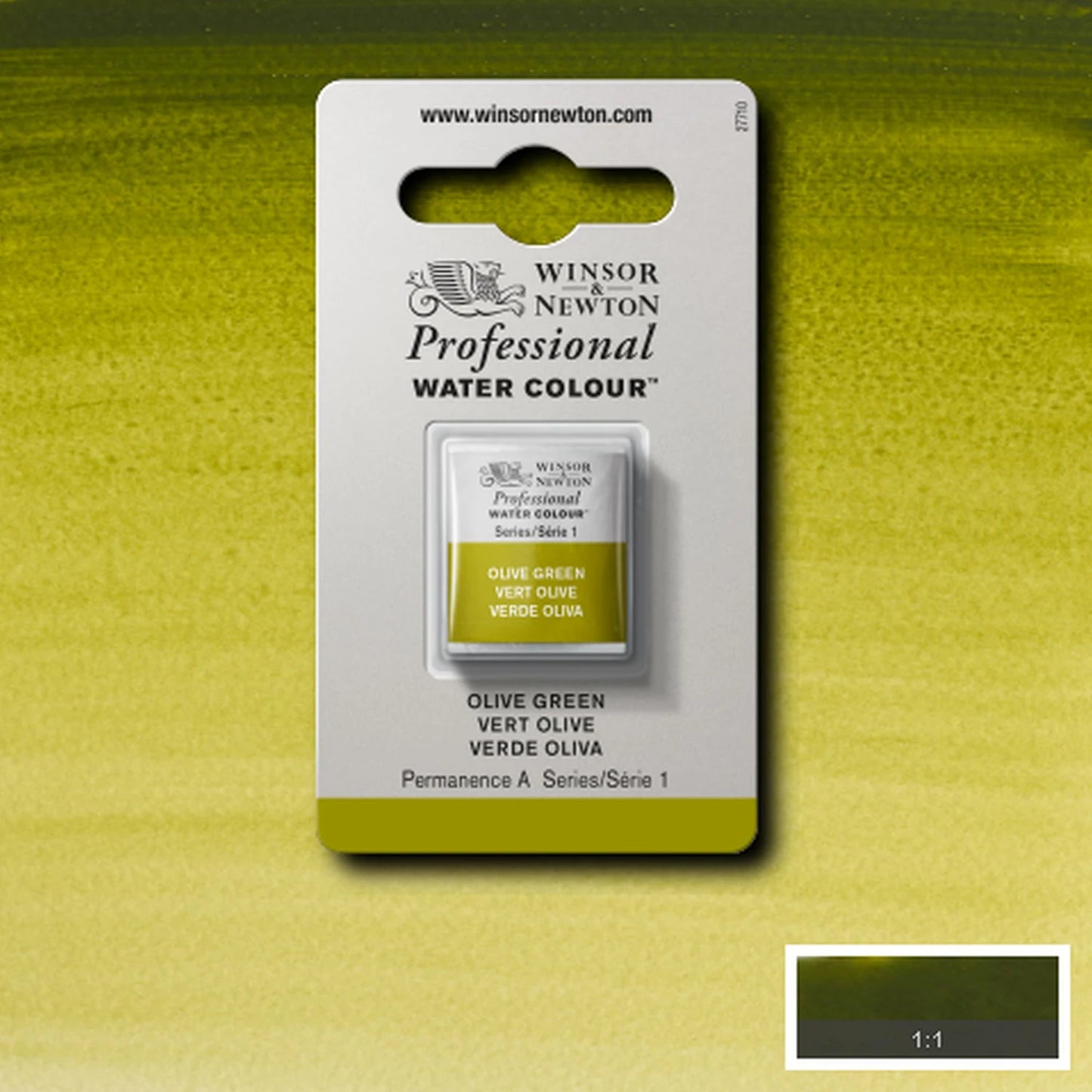 AQUARELLE PROF. W&N 1/2 GODET VERT OLIVE