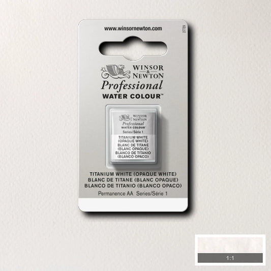 W&N AQUARELLE PROF. 1/2 GODET BLANC DE TITANE (BLANC OPAQUE)