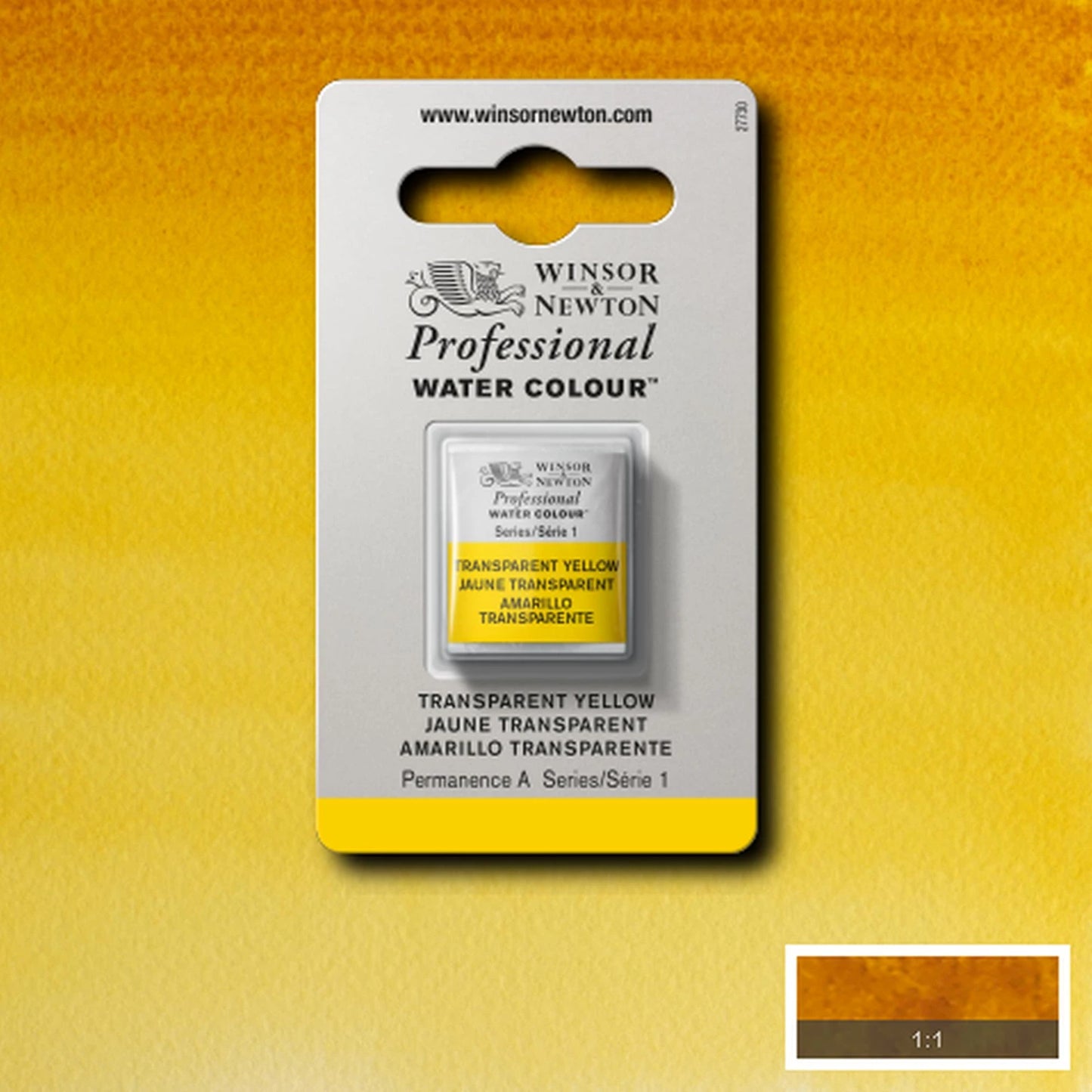 W&N PROF. AQUARELL 1/2 NÄPFCHEN TRANSPARENT GELB