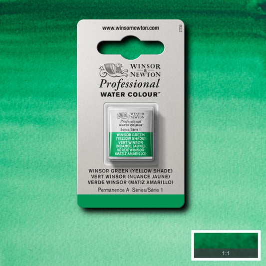 W&N PROF. AQUARELLE 1/2 GODET WINSOR GREEN (TEINTE JAUNE)
