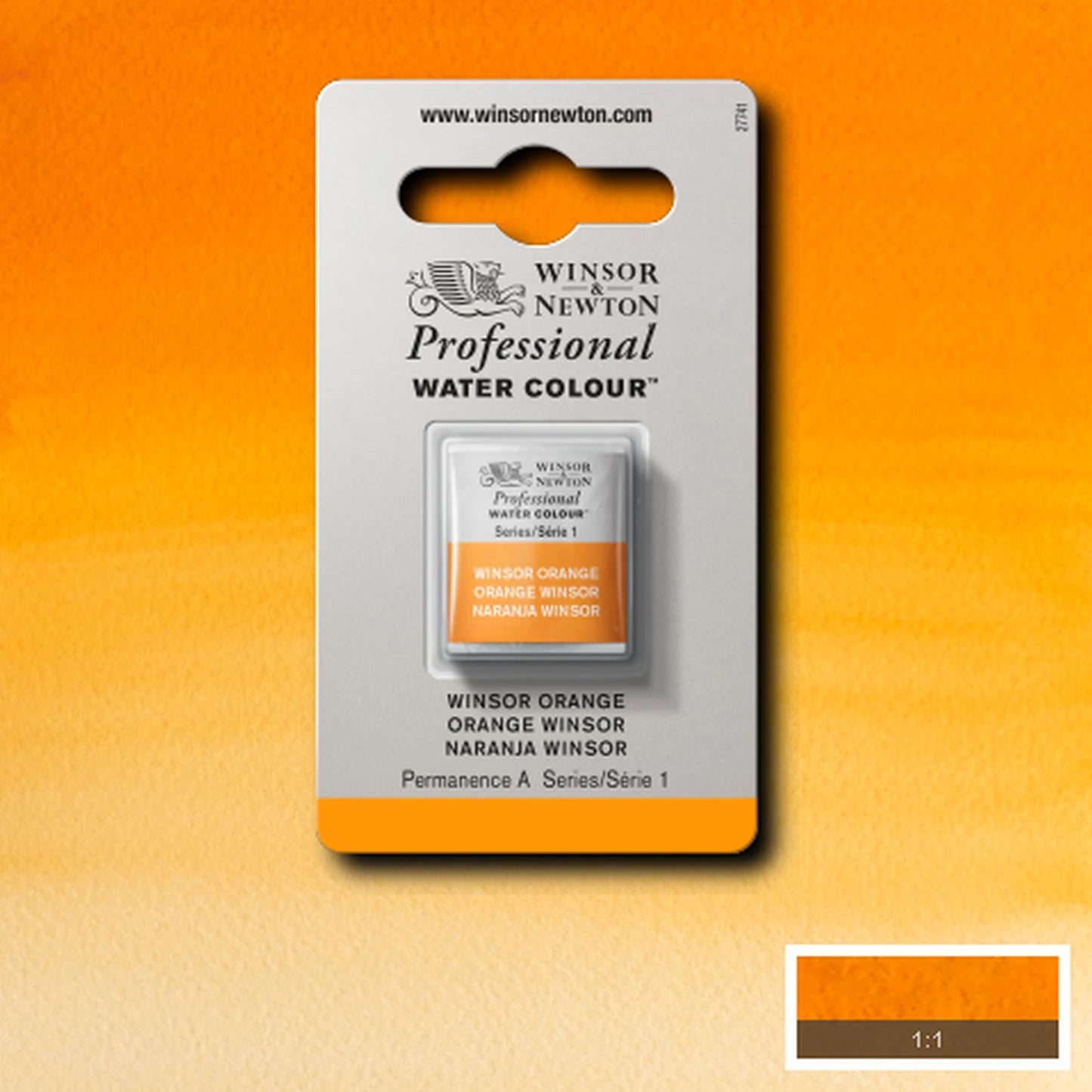 W&N AQUARELLE PROF. 1/2 GODET ORANGE WINSOR