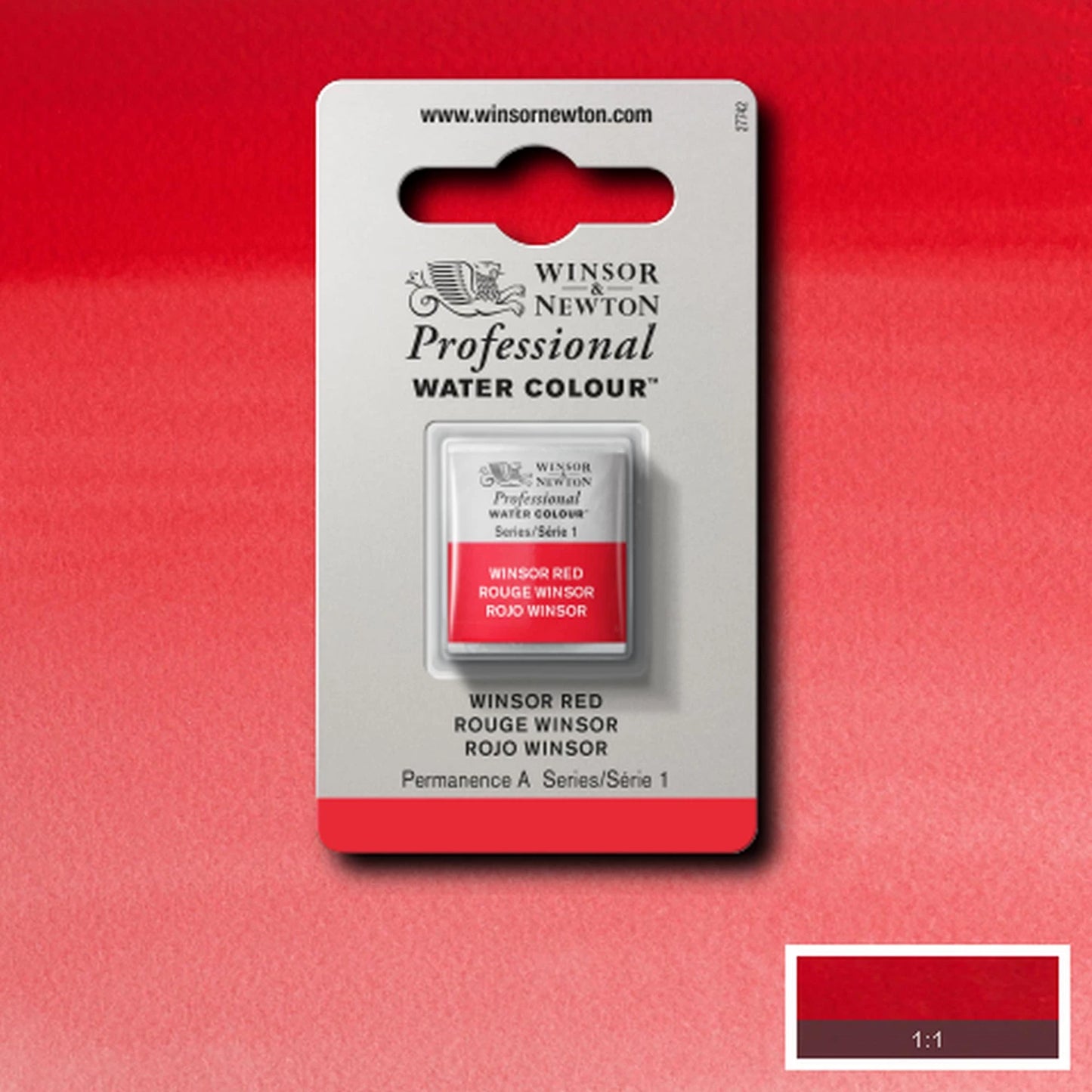 W&N PROF. AQUARELLE 1/2 GODET ROUGE WINSOR