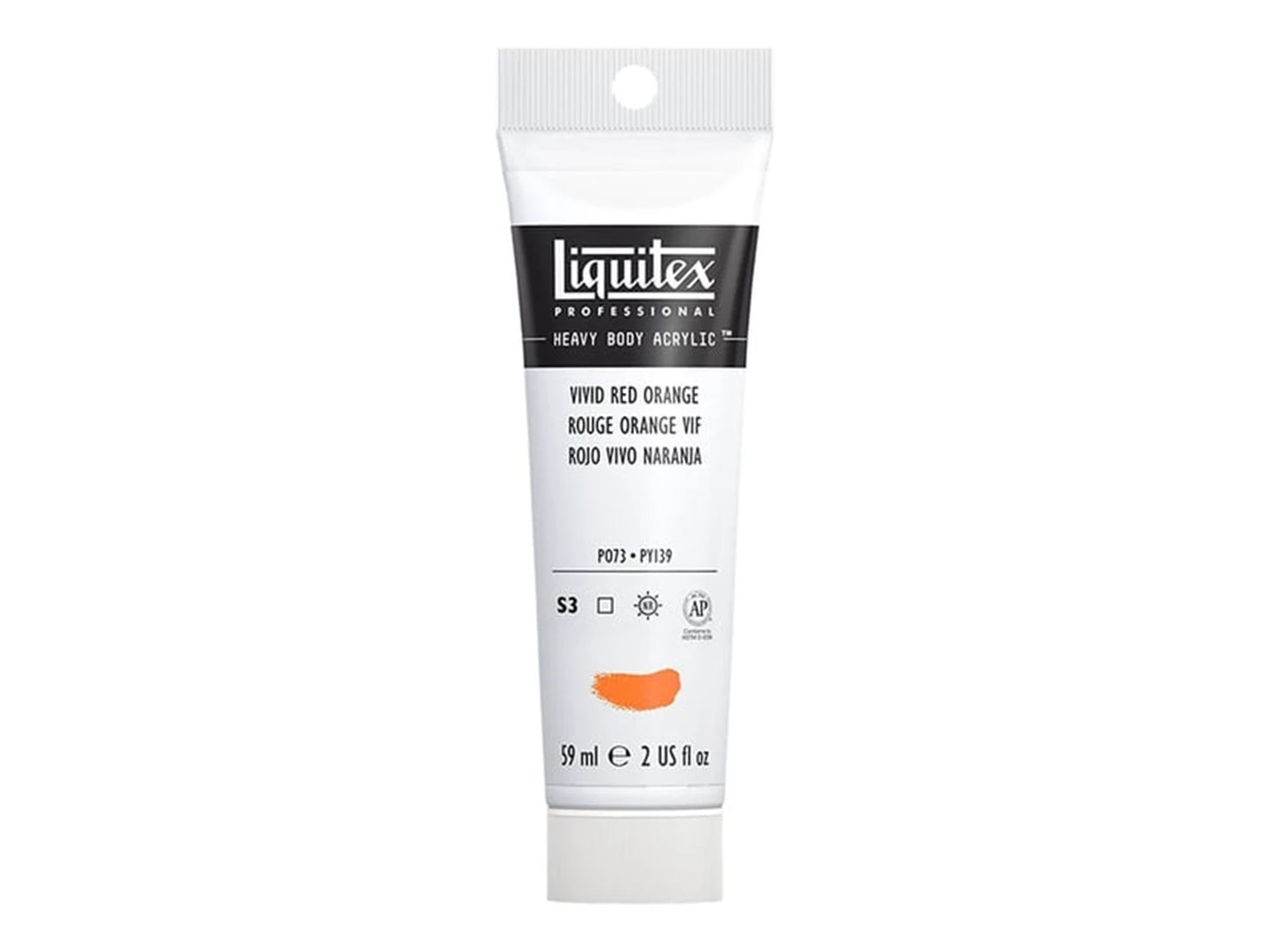 LQX PROF. PEINTURE ACRYLIQUE ÉPAISSE TUBE DE 59 ML ROUGE ORANGE VIBRANT